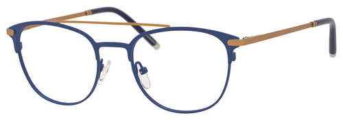 Profile View of Ernest Hemingway Blue Light Filter&A/R Lenses H4832 Reading Glasses Navy/Bronze