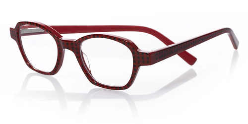 Eyebobs Haute Flash 2243 Square Unisex Reading Glasses Red Black Polka Dot 46 mm