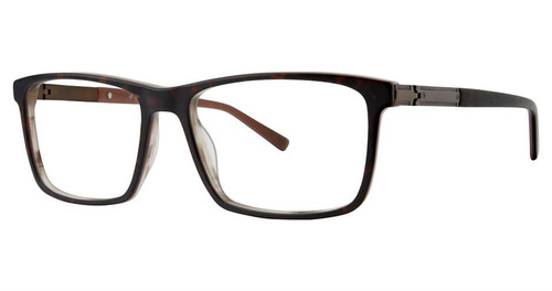 Profile View of Big&Tall 19 Designer Blue Light Block Filter Reading Glasses Matte Tortoise 58mm