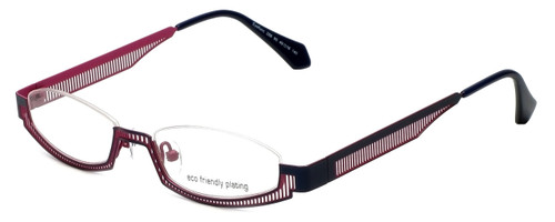 Profile View of Eyefunc Designer Blue Light Blocking Reading Glasses 288-90 in Navy Pink 49mm Ne