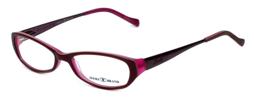 Profile View of Lucky Brand Designer Blue Light Block Reading Glasses Beach Trip Burgundy 49mm N