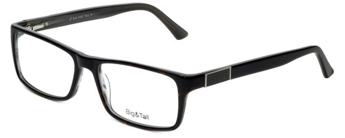 Profile View of Big and Tall Designer Blue Light Blocking Reading Glasses Style 8-Demi-Grey 59mm