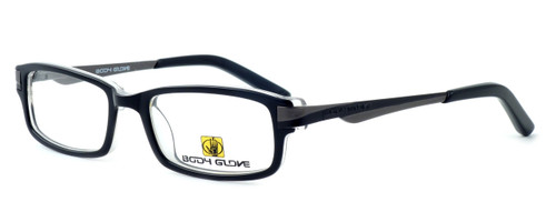 Profile View of Body Glove BB120 Designer Blue Light Block Reading Glasses Black 46mm 20 Powers