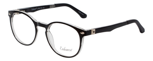 Profile View of Enhance Kids Blue Light Blocking Glasses Glossy Matte Black/Crystal Clear EN4119