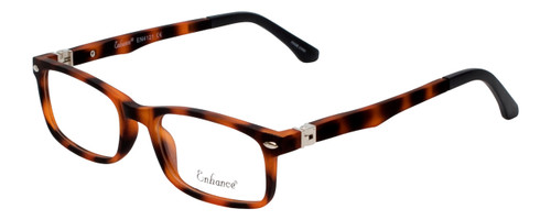 Profile View of Enhance Kids Blue Light Blocking Glasses Matte Havana Tortoise/Black EN4121 47mm