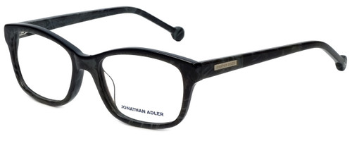 Profile View of Jonathan Adler Designer Blue Light Block Reading Glasses JA313-Black Black 51mm
