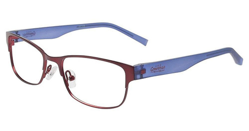 Profile View of Converse Designer Blue Light Blocking Reading Glasses K016-BUR in Burgundy 50mm