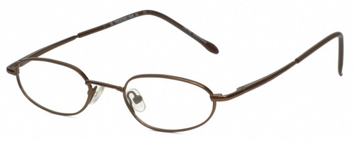 Profile View of Calabria Trendsetter 20 Brown Designer Blue Light Blocking Reading Glasses 45mm