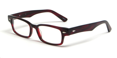 Profile View of Calabria Viv 7002 Designer Blue Light Blocking Reading Glasses in Red Tortoise N