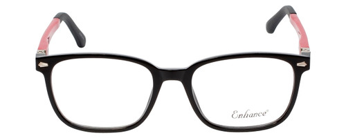 Profile View of Enhance Kids Progressive Blue Light Reading Glasses Matte Black/Red EN4118 48 mm