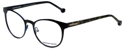 Profile View of Jonathan Adler Designer Progressive Blue Light Glasses JA105-Black Black 51mm