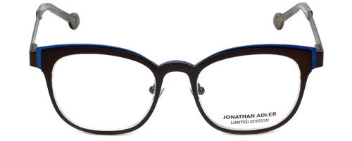 Profile View of Jonathan Adler Designer Progressive Blue Light Glasses JA107-Brown Brown 49mm