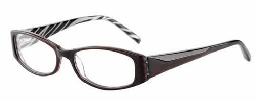 Profile View of Jones New York Designer Progressive Blue Light Glasses J727 Wine 52mm 20 Power