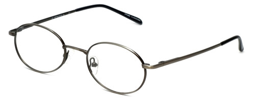 Profile View of MetalFlex Designer Progressive Lens Blue Light Glasses Model M Ant-Pewter 48mm
