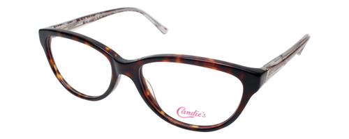 Profile View of Candies Progressive Lens Blue Light Reading Glasses Coral-TO in Tortoise 53 mm