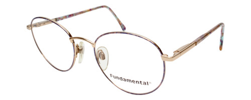 Profile View of Calabria Round Progressive Blue Light Filter Reading Glasses Lavender 52mm