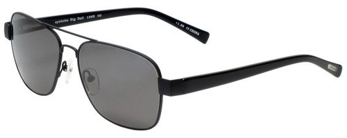 Profile View of Eyebobs Big Ball Unisex Aviator Sunglasses Dark Gun Metal Black/Smoke Grey 56 mm