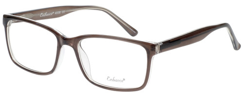 Profile View of Enhance Mens BIG&TALL EN4038-DGC-60mm Designer Reading Glasses Dark Grey Crystal