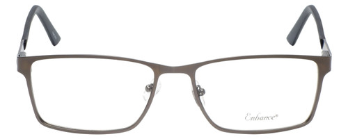 Profile View of Enhance EN4064 Designer Progressive Lens Blue Light Blocking Eyeglasses in Matte Tortoise Havana Brown Gold Mens Retro Full Rim Acetate 58 mm