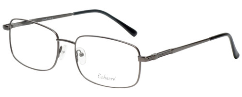 Profile View of Enhance Mens BIG & TALL EN4106-GUN-60mm Metal Designer Reading Glasses Gun Metal