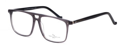Profile View of Santini Mavaldi  Designer Reading Eye Glasses with Custom Cut Powered Lenses in Crystal Grey Black Unisex Classic Full Rim Acetate 54 mm
