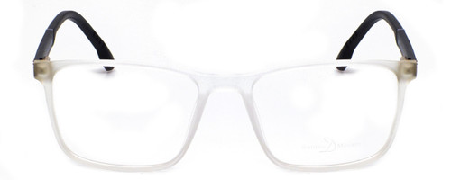 Profile View of Santini Mavaldi  Designer Blue Light Blocking Eyeglasses in Matte Crystal Black Unisex Classic Full Rim Acetate 54 mm