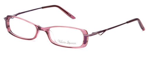 Profile View of Valerie Spencer VS9122-LIL Designer Reading Eye Glasses with Custom Cut Powered Lenses in Lilac Purple Ladies Cateye Full Rim Acetate 49 mm