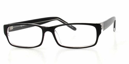 Profile View of Calabria Soho by Vivid 85 Designer Blue Light Blocking Glasses in Black Crystal