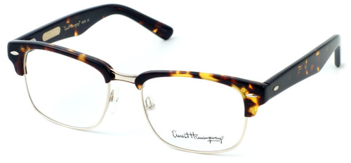 Profile View of Ernest Hemingway Designer Blue Light Blocking Glasses 4629 Gloss Tortoise & Gold