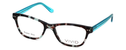 Profile View of Calabria Viv Designer Blue Light Blocking Glasses 867 in Demi-Blue Cateye 52mm