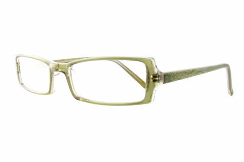 Profile View of Moda Vision Designer Blue Light Block Glasses T8010 Green Unisex Rectangle 53mm