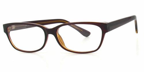 Profile View of Calabria Soho by Vivid 1009 Designer Progressive Blue Light Glasses Black Brown
