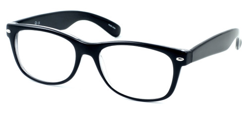Profile View of Calabria Soho by Vivid 101 Designer Progressive Blue Light Glasses Black Crystal