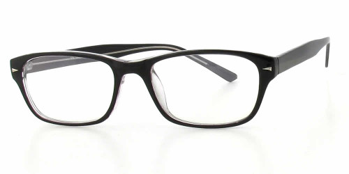 Profile View of Calabria Soho by Vivid 95 Designer Progressive Blue Light Glasses Black Crystal