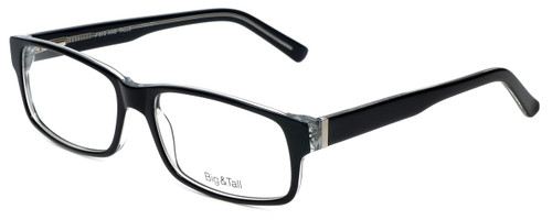 Profile View of Big&Tall Designer Progressive Blue Light Glasses 3 in Black Crystal Acetate 60mm