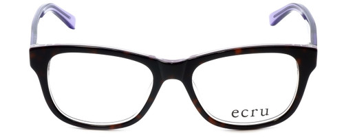 Profile View of Ecru Designer Progressive Blue Light Glasses Morrison-049 Tortoise-Purple 51mm