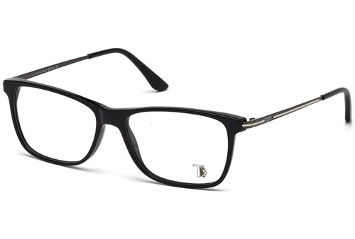 Profile View of Tod's Designer Progressive Lens Blue Light Glasses TO5134-001 in Black 54mm