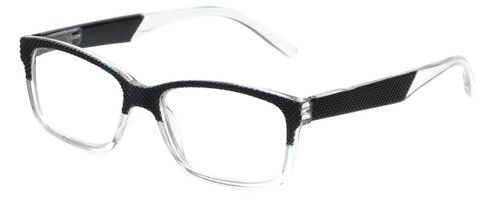 Profile View of Calabria R125 Designer Blue Light Blocking Glasses Black Acetate Rectangle 53 mm