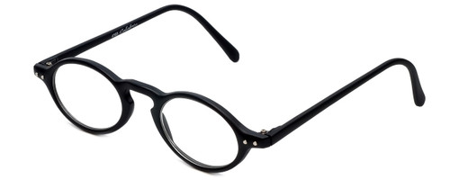 Profile View of Calabria 4365 Oval Designer Progressive Blue Light Glasses in Matte Black 42 mm