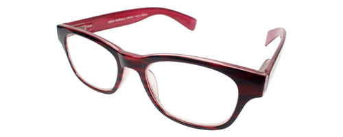 Profile View of Calabria Drew Square Designer Blue Light Blocking Glasses 48 mm in Marsala Smoke