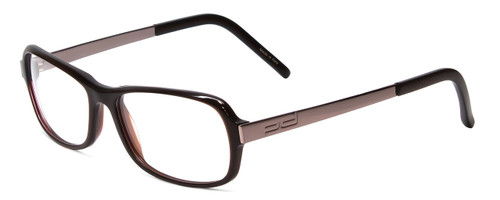 Profile View of Porsche Designs P8207-A Designer Blue Light Blocking Eyeglasses in Dark Brown Unisex Cateye Full Rim Acetate 53 mm