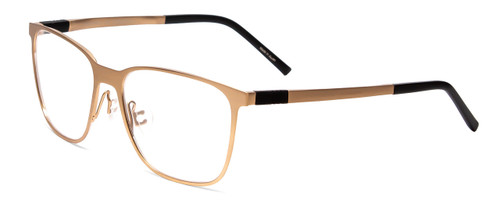 Profile View of Porsche Designs P8275-B Unisex Square Reading Glasses in Satin Gold Black 55 mm