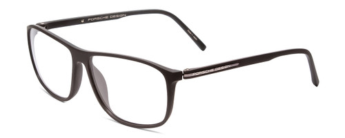 Profile View of Porsche Designs P8278-A Designer Blue Light Blocking Eyeglasses in Matte Grey Unisex Square Full Rim Acetate 56 mm