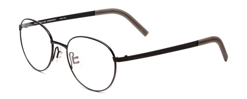 Profile View of Porsche Designs P8315-A Round Designer Reading Glasses in Satin Black Grey 52 mm