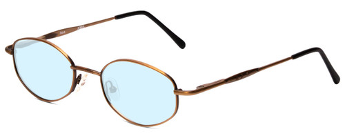Profile View of Reptile Boa Designer Blue Light Blocking Glasses Antique Bronze Metal Round 57mm