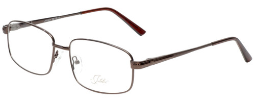 Profile View of Jubilee Mens BIG&TALL J-5812-DBR-59 mm Metal Designer Reading Glasses Dark Brown