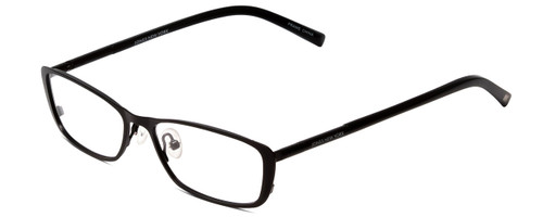 Profile View of Jones New York J140 Unisex Full Rim Designer Reading Glasses in Satin Black 51mm