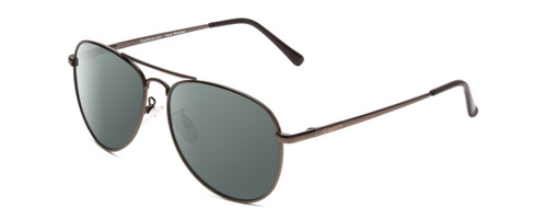 Profile View of Coyote Classic II Designer Polarized Sunglasses with Custom Cut Smoke Grey Lenses in Silver Unisex Aviator Full Rim Metal 55 mm