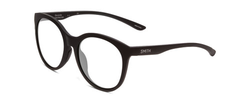 Profile View of Smith Optics Bayside Designer Reading Eye Glasses in Matte Black Unisex Cateye Full Rim Acetate 54 mm