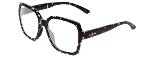 Profile View of Smith Optics Flare Designer Reading Eye Glasses in Black Marble Tortoise Ladies Oversized Full Rim Acetate 57 mm